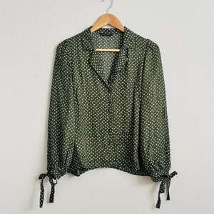 Tara Jarmon Tonio Mini Hearts Polo Top Green